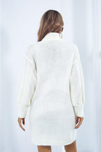 Cable Knit Turtleneck Sweater Dress image 6