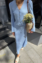 Two-Piece Bell Sleeve Knit Sweater Dress image 9