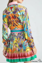 Floral Print Blouse and Pleated Skirt Set image 4
