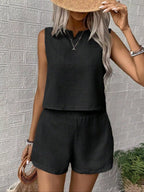 Dulcie Short Set detail view styled for Avrienne