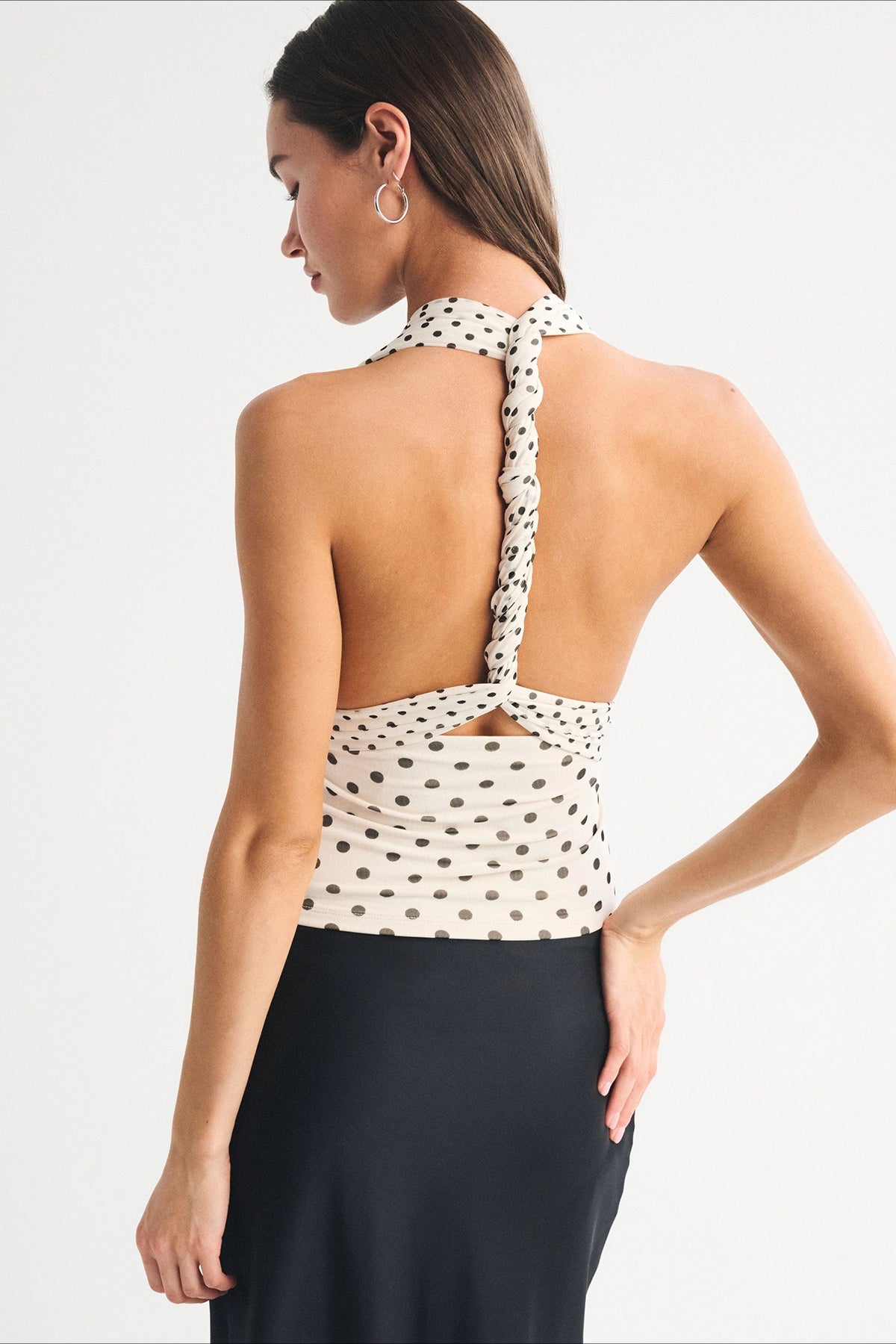 Polka Dot Multiway Tie Mesh Halter Top image 5