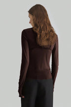 Stand Collar Solid Mesh Slim Fit Long Sleeve Tee image 9