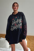 Vintage Distressed Rose Print Sweatshirt image 1