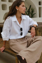 Fashion Solid Loose Casual Commuter Blouse image 5
