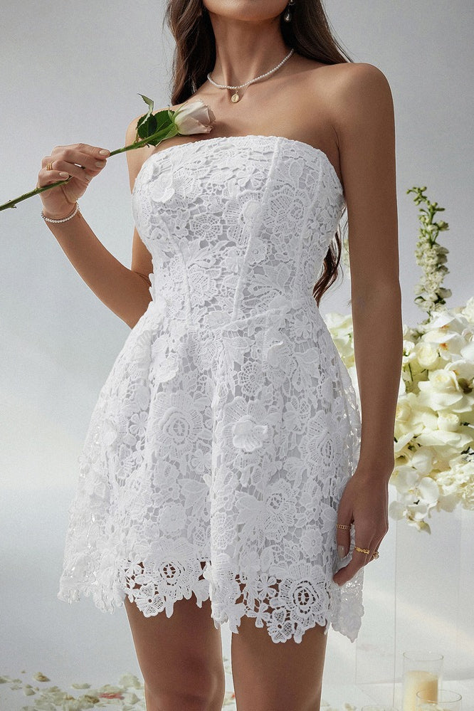 Solid Bustier Embroidered Cocktail Dress image 4