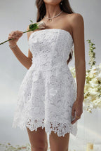 Solid Bustier Embroidered Cocktail Dress image 4