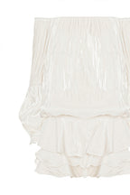 Off Shoulder Ruffle Shiny Fabric Mini Dress image 9