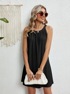 Flora Eyelet Dress detail view styled for Avrienne