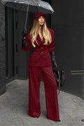 Vintage Polished Lapel Tailored Button Two Piece Set image 2