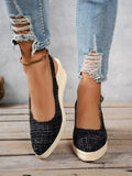 Aurelia Wedge Sandals detail view styled for Avrienne