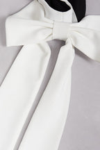 Bandage One-shoulder Color Block Bow Cocktail Dress image 12