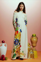 Elegant Floral Print Off Shoulder Maxi Dress image 1