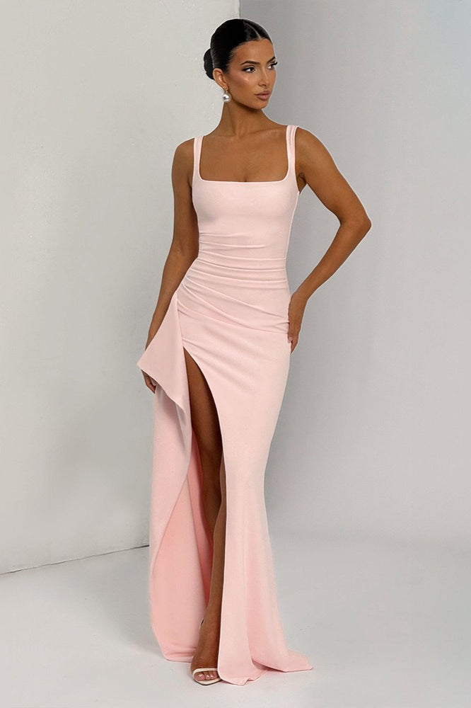 Sexy Spaghetti Strap High Slit Maxi Party Dress image 4