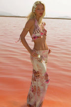 Sexy Halter Floral Print Skirt Set image 5