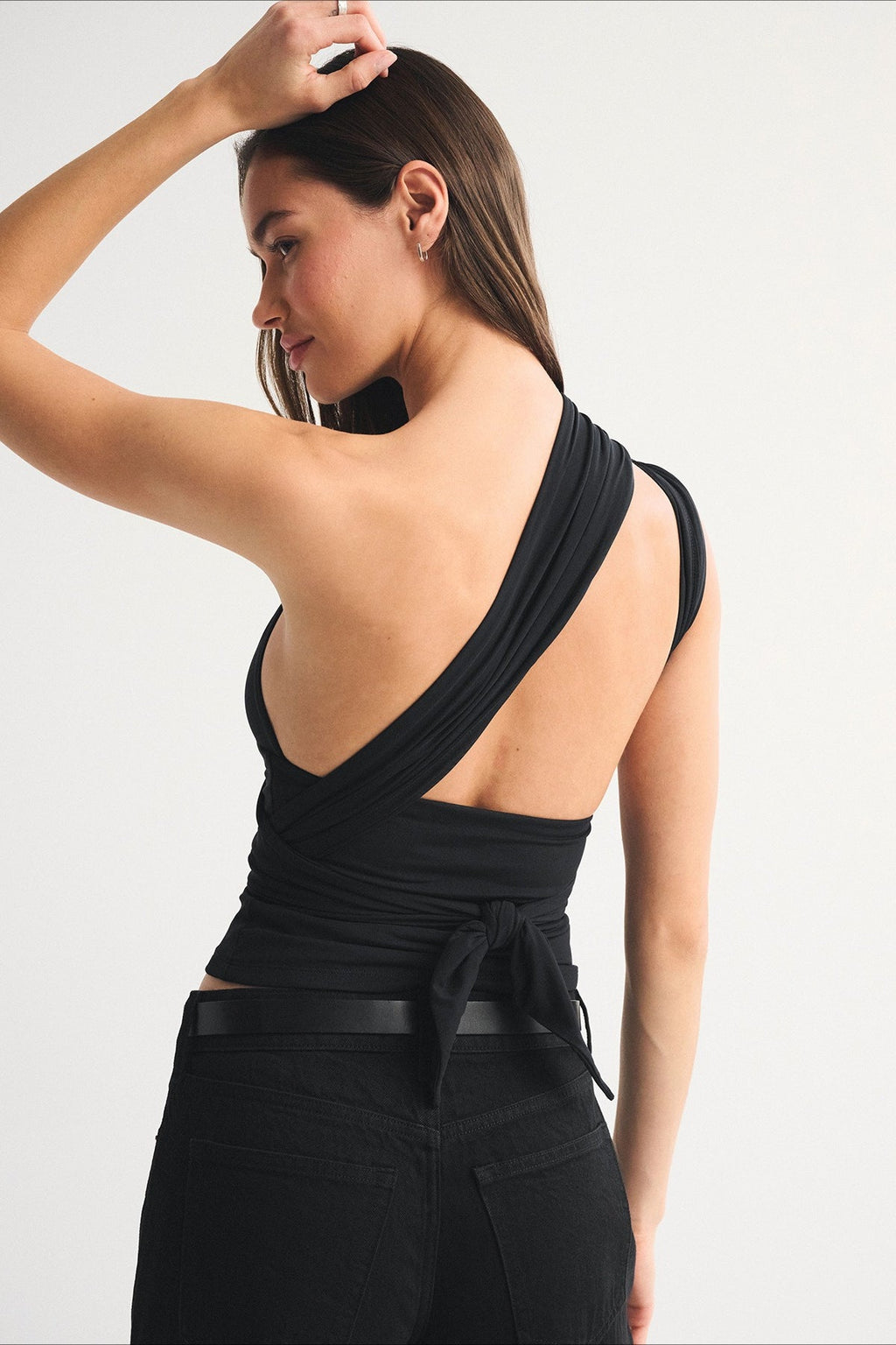 Polka Dot Multiway Tie Mesh Halter Top image 14