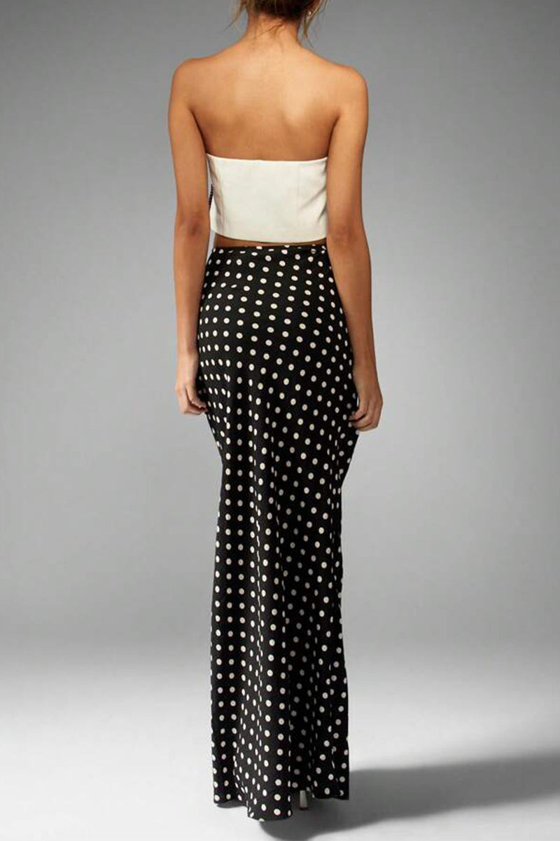 Slim Fit Polka Dot Midi Skirt image 3