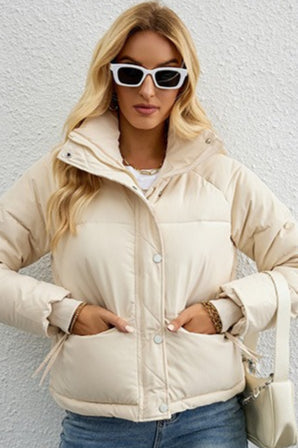 Short Stand Collar Relaxed Puffer Jacket image 3