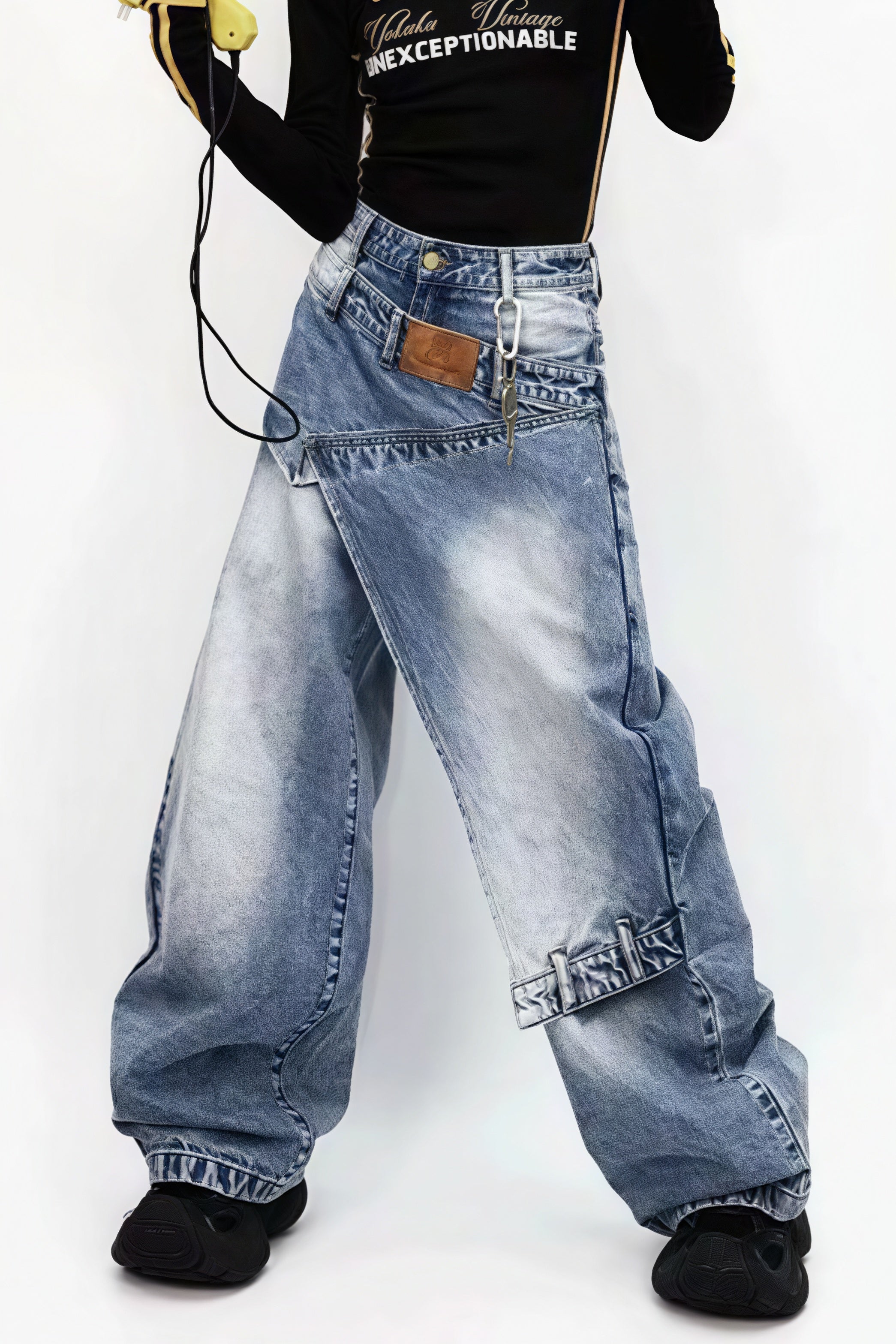 Vintage Fake Two Piece Baggy Jeans image 3