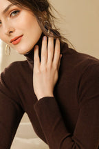Ribbed Turtleneck Long-Sleeve Slim Stretch Knit Top image 12