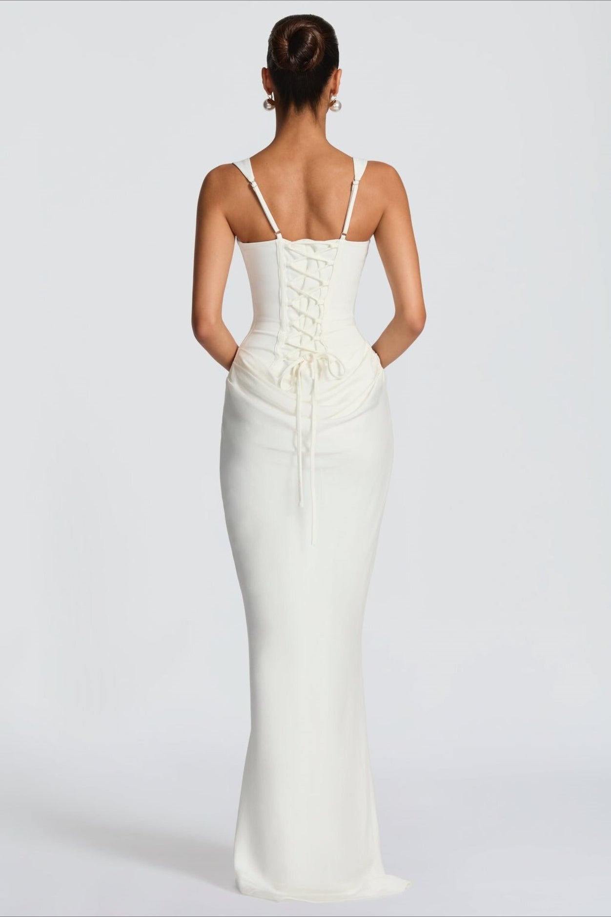 Sexy Slim Cami Solid Tie Back Reception Dress image 4