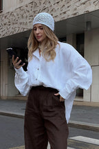 Fashion Solid Loose Casual Commuter Blouse image 8