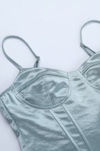 Sexy Boned Waist Cinch Back Tie Padded Cami Top image 6