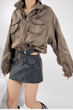 Cropped Cargo High Neck Coat image 4