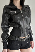 Vintage Waist Cinch Leather Jacket image 1