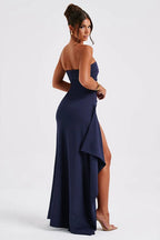 Strapless High Slit Maxi Party Dress image 9