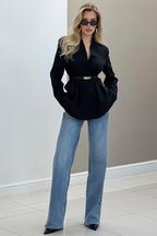 V Neck Waist Detail Blazer image 14