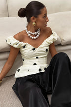 Elegant Ruffled Polka Dot Blouse image 3