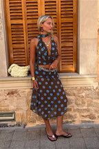 Colorblock Polka Dot Mesh Two Pieces Set image 2