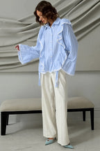 Elegant Jacquard Bell Sleeve Loose Blouse image 11