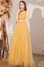 Yellow Spaghetti Strap Mini Formal Dress image 5