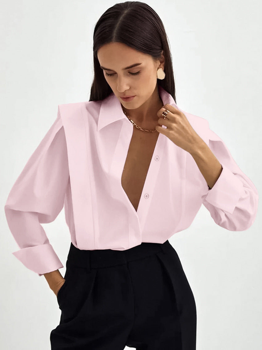 Structured Square Shoulder Panelled Blouse image 12
