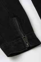 Black Washed Denim Jacket image 9