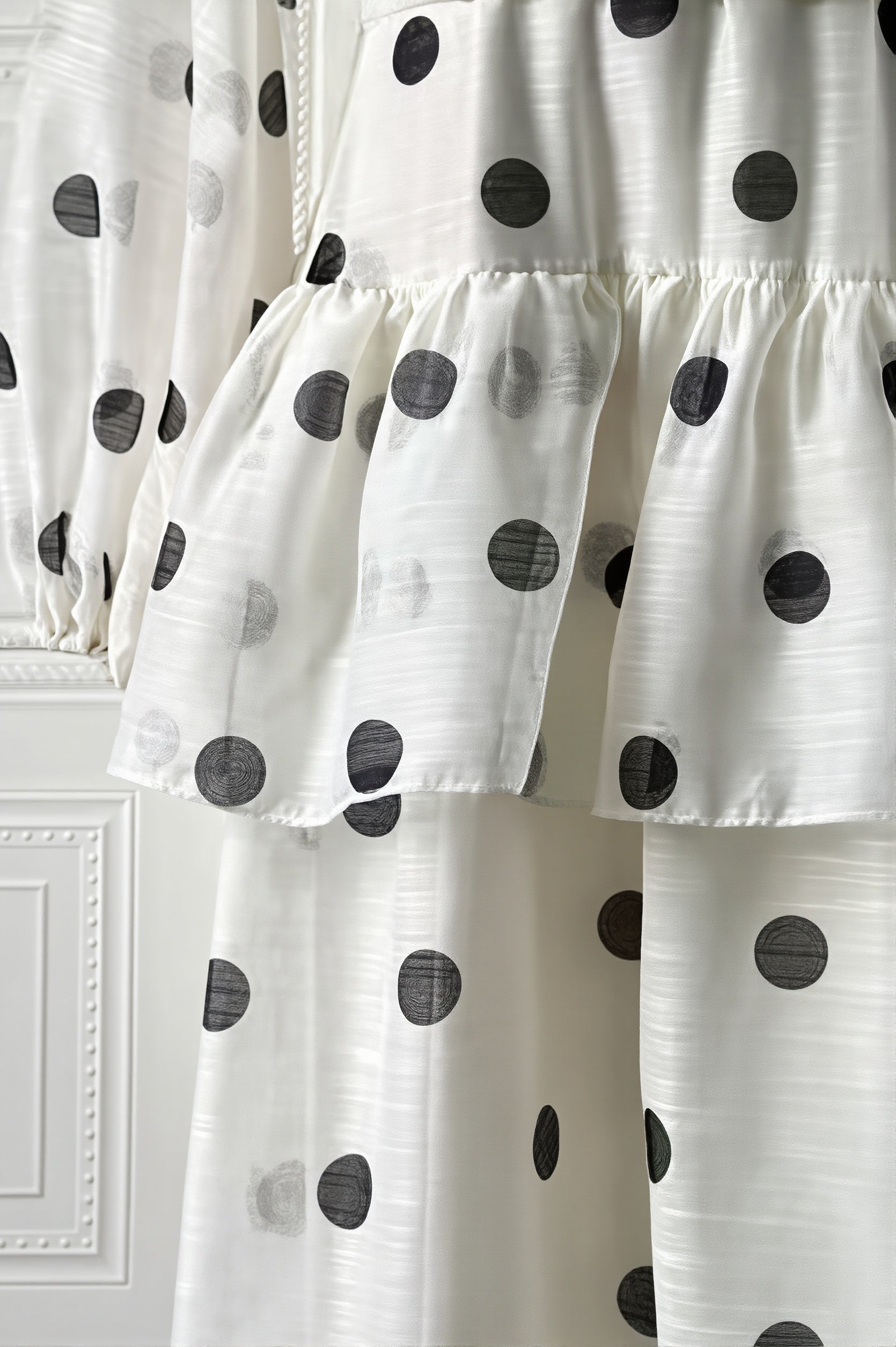 Sheer Polka Dot Long Sleeve Maxi Dress image 6