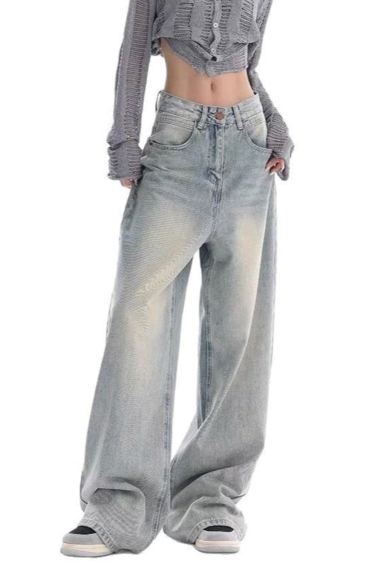High Waist Draped Gradient Ripped Jeans image 9