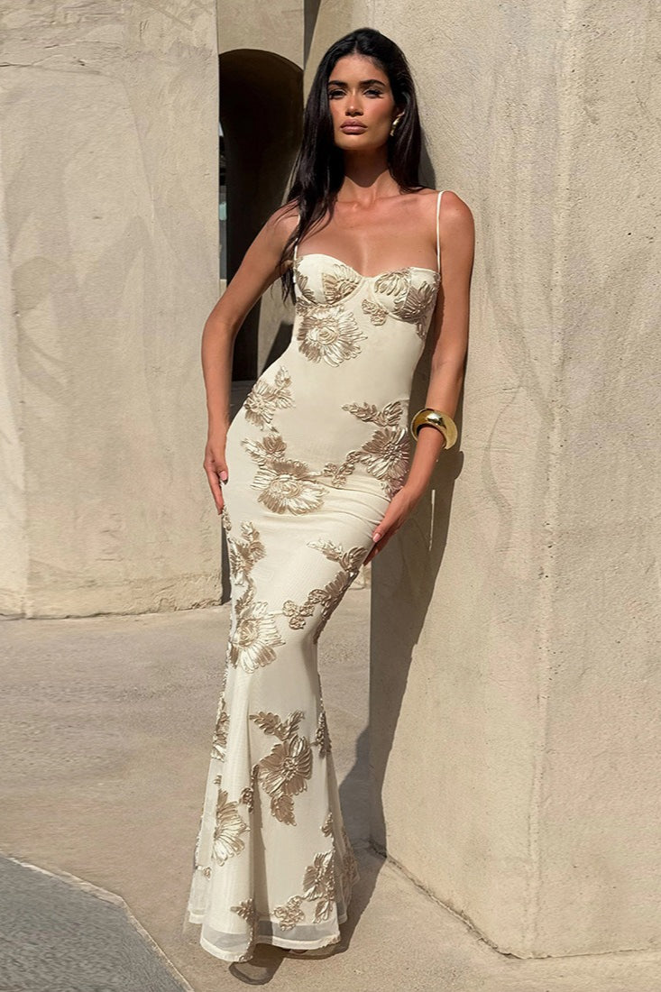 Backless Floral Tie-Up Maxi Dress image 8