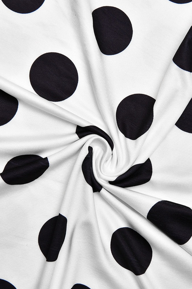 Short Sleeve Retro Dot Print Blouse image 5