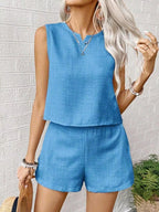 Dulcie Short Set detail view styled for Avrienne