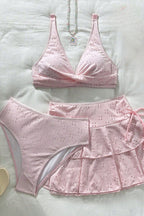 Hollow Short Skirt Three Piece Swim Set image 4