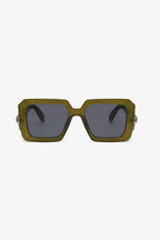 Cora Square Sunglasses detail view styled for Avrienne