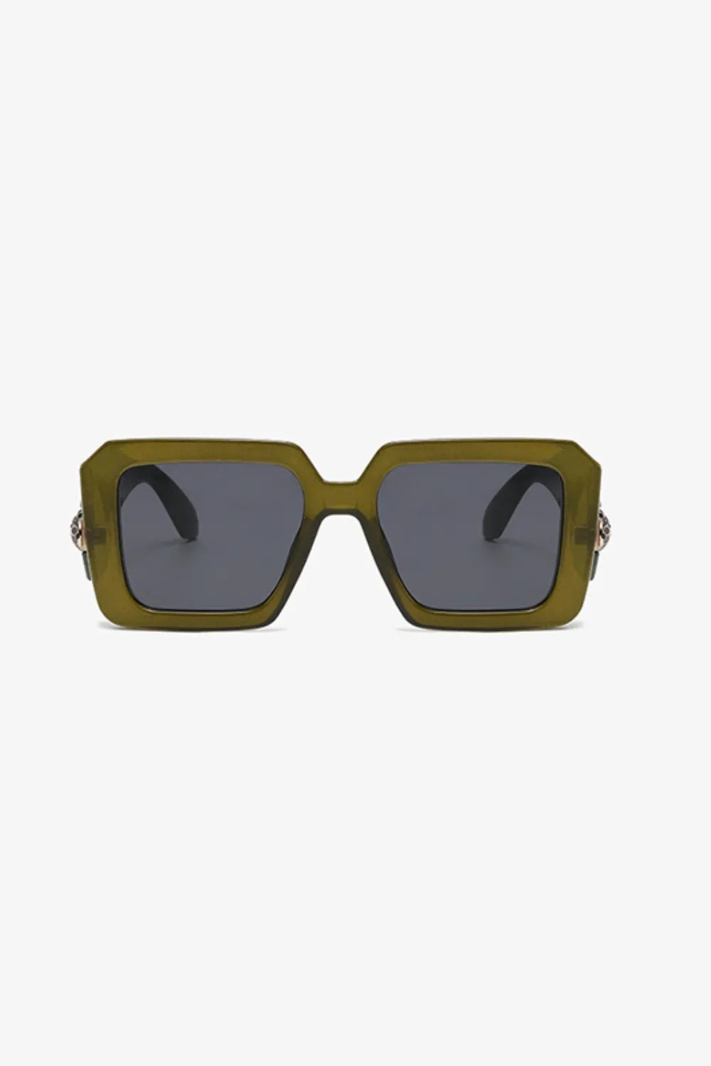 Cora Square Sunglasses detail view styled for Avrienne