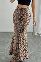 Leopard Sequin Double Layer Stretch Skirt image 3