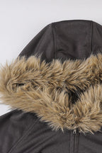 Street Style Fur Trim Sweatshirt Jacket image 6