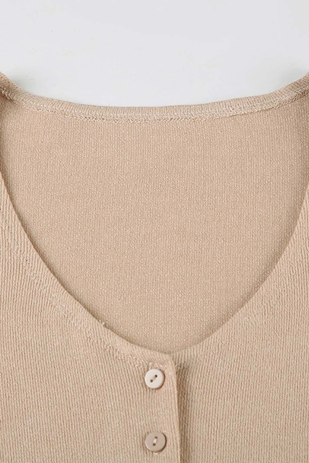 Deep V-Neck Buttoned Sweater Dress image 9