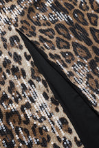 Leopard Sequin High-Slit Bodycon Skirt image 7