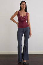 Chic Solid Slim U Neck Sequin Cami Top image 5