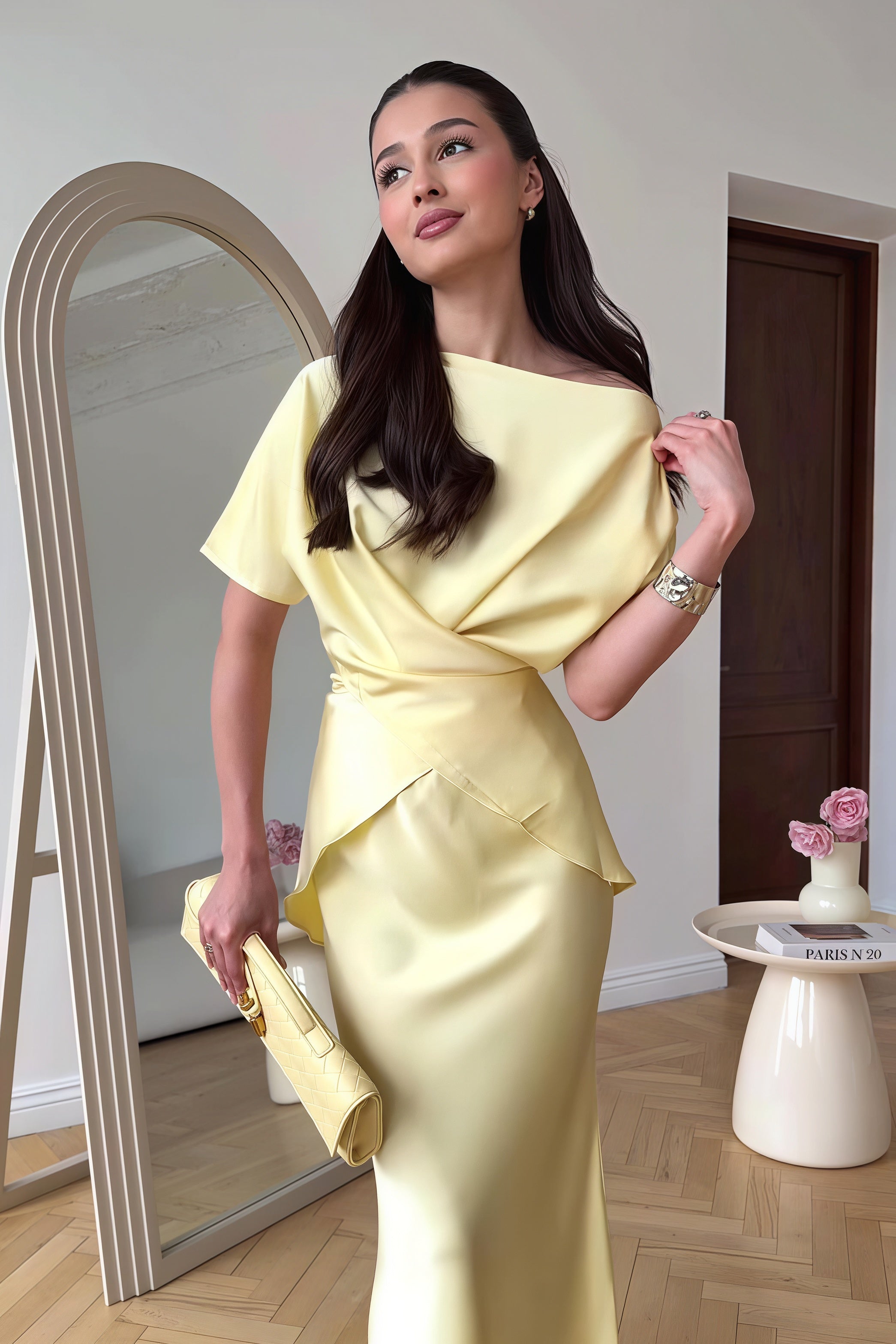 Flowy Elegant Short Sleeve  Skirt Set image 2